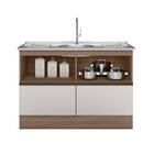 Balcão De Cozinha 2 Portas 2 Gavetas Austin Carvalho Off-white