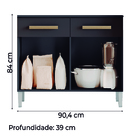 Balcão De Cozinha 2 Portas 2 Gavetas Luísa Preta
