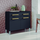 Balcão De Cozinha 2 Portas 2 Gavetas Luísa Preta