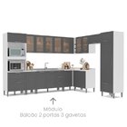 Balcão De Cozinha 2 Portas 3 Gavetas 120cm Menu Kitchen Fettu