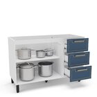 Balcão De Cozinha 2 Portas 3 Gavetas Branco/azul