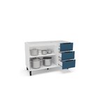 Balcão De Cozinha 2 Portas 3 Gavetas Branco/azul