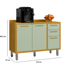 Balcão De Cozinha 2 Portas 3 Gavetas Isis