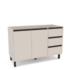 Balcão De Cozinha 2 Portas 3 Gavetas Sem Tampo Creme Koya Cre