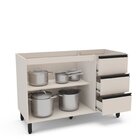 Balcão De Cozinha 2 Portas 3 Gavetas Sem Tampo Creme Koya Cre