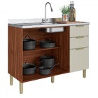 Balcão De Cozinha 2 Portas 3 Gavetas Wengue/cristalo - Decibal