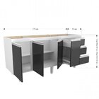 Balcão De Cozinha 2 Portas 4 Gavetas 175cm New Siena Móveis B