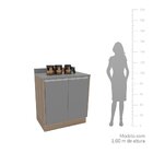 Balcão De Cozinha 2 Portas 76,6cm Campanele Amêndoa/cinza