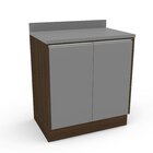 Balcão De Cozinha 2 Portas 76,6cm Campanele Amêndoa/cinza