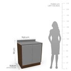 Balcão De Cozinha 2 Portas 76,6cm Campanele Amêndoa/cinza