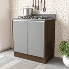 Balcão De Cozinha 2 Portas 76,6cm Campanele Amêndoa/cinza