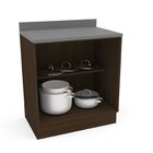 Balcão De Cozinha 2 Portas 76,6cm Campanele Amêndoa/cinza