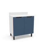 Balcão De Cozinha 2 Portas 92,5cm X 80cm X 52cm Branco/azul