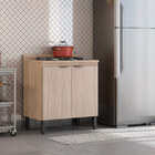 Balcão De Cozinha 2 Portas Com Tampo Firenze Avena Touch Demó