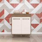 Balcão De Cozinha 2 Portas Com Tampo Lancaster Carvalho Off-w