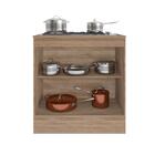 Balcão De Cozinha 2 Portas Com Tampo Seattle Carvalho Branco