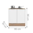 Balcão De Cozinha 2 Portas Com Tampo Seattle Carvalho Branco