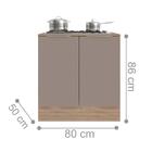 Balcão De Cozinha 2 Portas Com Tampo Seattle Carvalho Fume