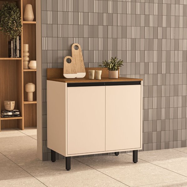 Balcão De Cozinha 2 Portas Creme Koya Creme