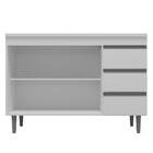 Balcão De Cozinha 2 Portas E 3 Gavetas Andréia 100 Cm Branco