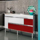 Balcão De Cozinha 2 Portas E 3 Gavetas Prisma – Mgm - Branco