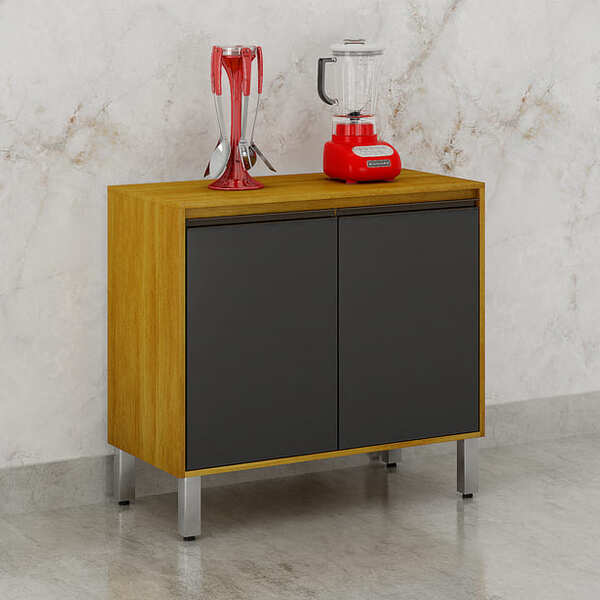 Balcão De Cozinha 2 Portas - Eduarda-cinamomo/grafite - Chf M