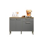 Balcão De Cozinha 3 Portas 1 Gaveta 120cm Versalhes  Freijó/g