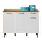 Balcão De Cozinha 3 Portas 1 Gaveta 120cm Zafira Cinamomo/off