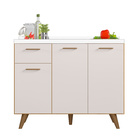 Balcão De Cozinha 3 Portas 1 Gaveta  05cm Sem Tampo Freijó Uv