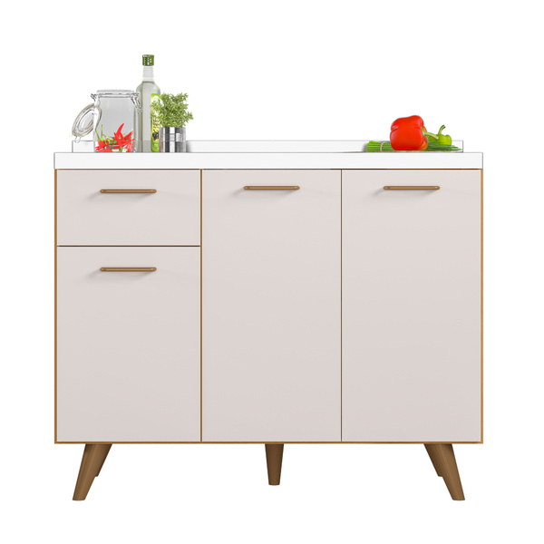 Balcão De Cozinha 3 Portas 1 Gaveta  05cm Sem Tampo Freijó Uv