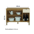 Balcão De Cozinha 3 Portas 1 Gaveta Com Tampo 1,20m Vert Plus