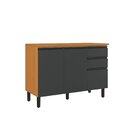 Balcão De Cozinha 3 Portas 2 Gavetas 120cm Com Tampo Namur It