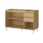 Balcão De Cozinha 3 Portas 2 Gavetas Com Pia Inox Atacama Off