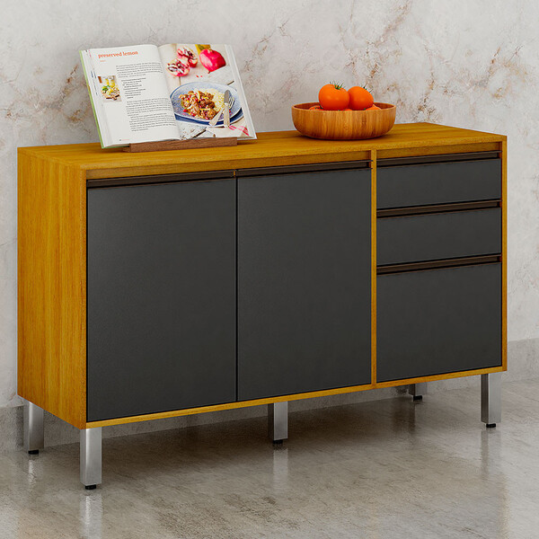 Balcão De Cozinha 3 Portas 2 Gavetas Eduarda