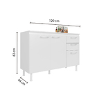 Balcão De Cozinha 3 Portas 2 Gavetas Laís Visão Móveis - Bran