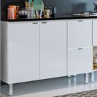 Balcão De Cozinha 3 Portas 2 Gavetas Quadria  Branco Ártico