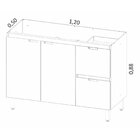 Balcão De Cozinha 3 Portas 2 Gavetas Quadria  Branco Ártico