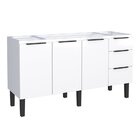 Balcão De Cozinha 3 Portas 3 Gavetas 153cm Júpiter  Branco