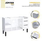 Balcão De Cozinha 3 Portas 3 Gavetas Júpiter Branco