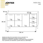 Balcão De Cozinha 3 Portas 3 Gavetas Júpiter Branco