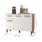 Balcão De Cozinha 3 Portas Com Tampo Delhi Carvalho Off-white