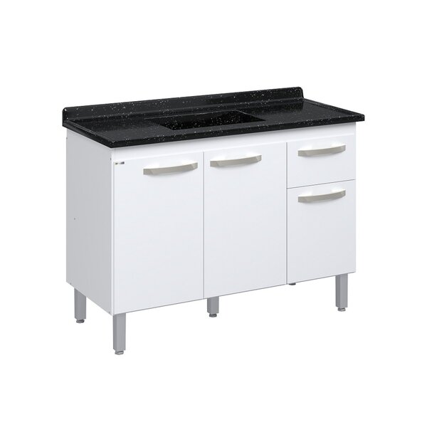 Balcão De Cozinha 3 Portas E 1 Gaveta 116,2cm   Branco