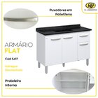 Balcão De Cozinha 3 Portas E 1 Gaveta 116,2cm   Branco
