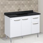 Balcão De Cozinha 3 Portas E 1 Gaveta 116,2cm   Branco