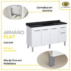 Balcão De Cozinha 3 Portas E 1 Gaveta 143 Cm   Branco