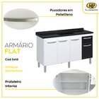 Balcão De Cozinha 3 Portas E 1 Gaveta 143cm   Preto