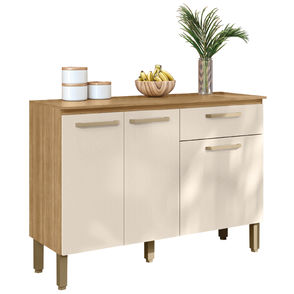 Balcão De Cozinha 3 Portas E 1 Gaveta Com Tampo 1,20m Versalh