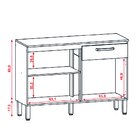 Balcão De Cozinha 3 Portas E 1 Gavetas Com Tampo 1,20m Versal