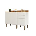 Balcão De Cozinha 3 Portas E 2 Gavetas Paris Branco