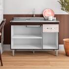 Balcão De Cozinha 3 Portas Gabriela 120 Cm Castanho Avelã Com